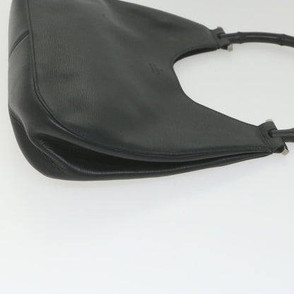 GUCCI Bamboo Shoulder Bag Leather Black  ar10691
