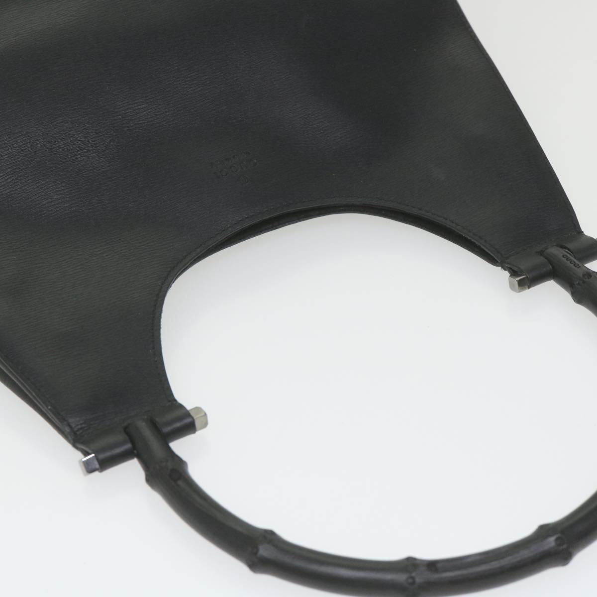 GUCCI Bamboo Shoulder Bag Leather Black  ar10691