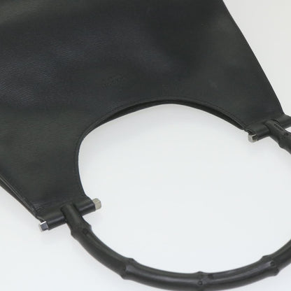 GUCCI Bamboo Shoulder Bag Leather Black  ar10691