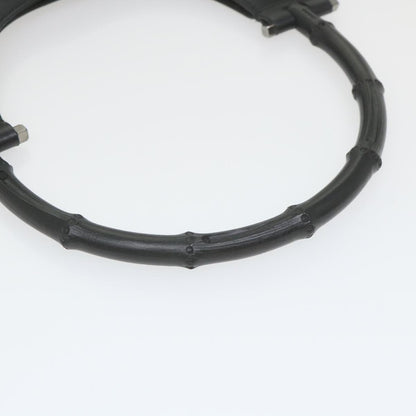 GUCCI Bamboo Shoulder Bag Leather Black  ar10691