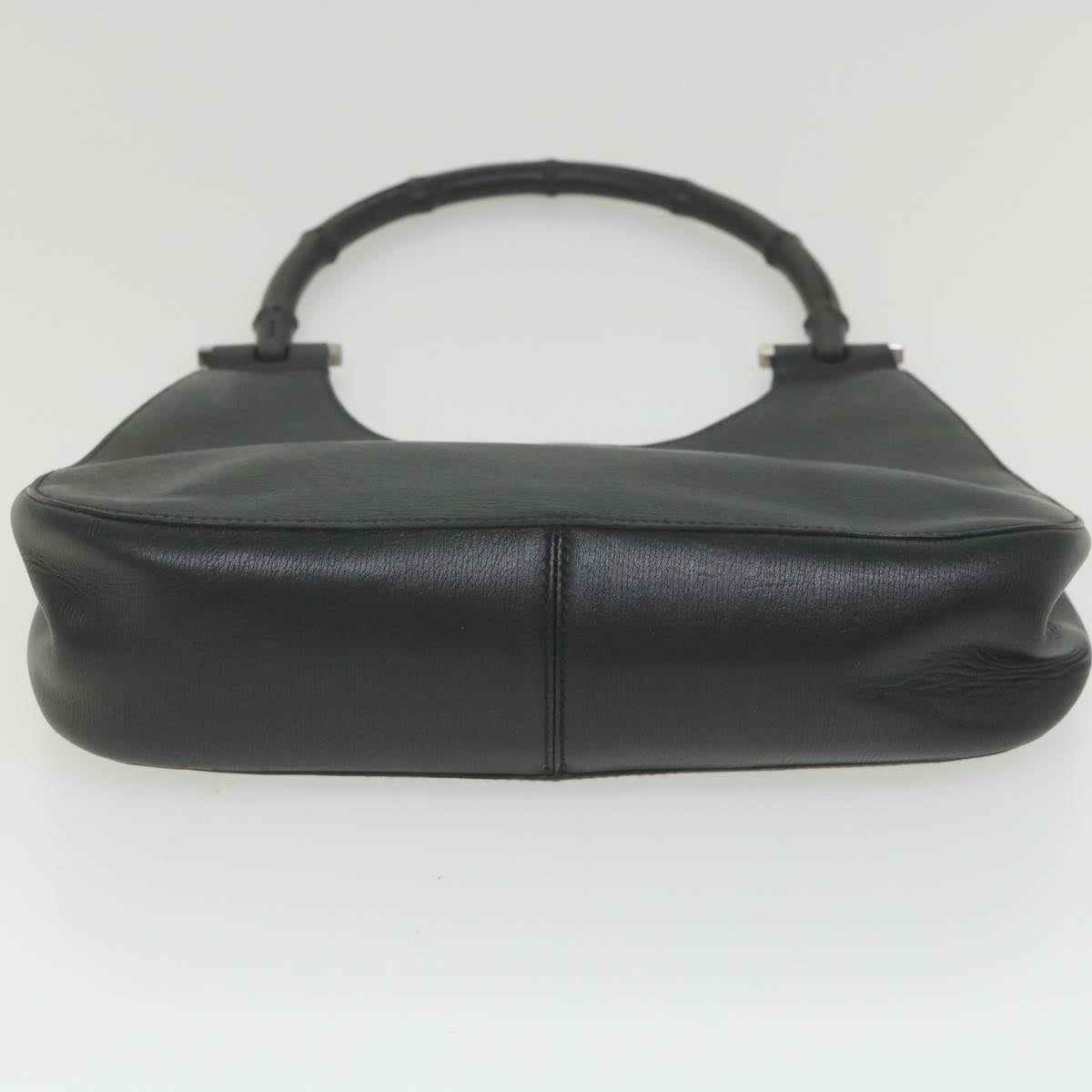 GUCCI Bamboo Shoulder Bag Leather Black  ar10691