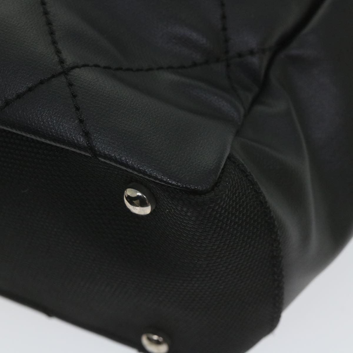 CHANEL Paris Biarritz Tote PM Tote Bag Coated Canvas Black CC ar10719