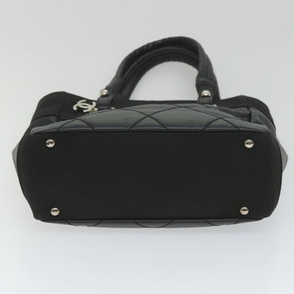 CHANEL Paris Biarritz Tote PM Tote Bag Coated Canvas Black CC ar10719