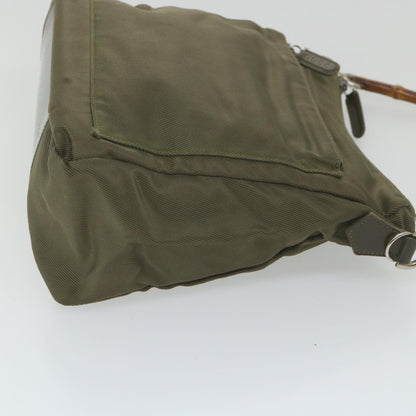 GUCCI Bamboo Shoulder Bag Nylon Khaki 000 0509 200159  ar10785