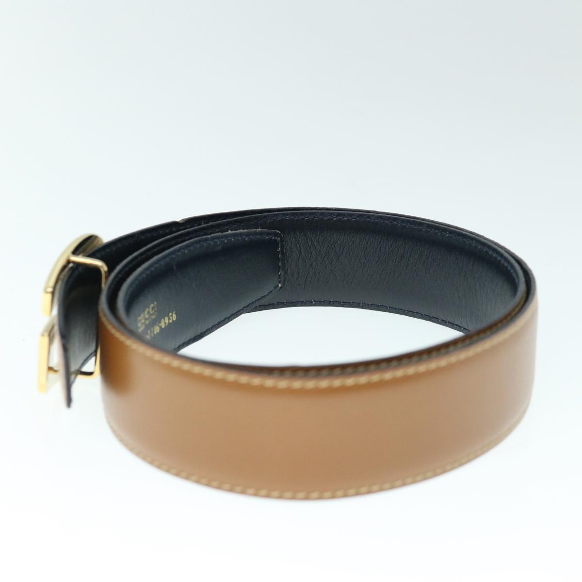 GUCCI Belt Leather 29.1""-31.1"" Brown  ar10893
