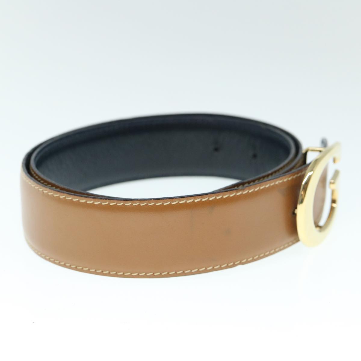 GUCCI Belt Leather 29.1""-31.1"" Brown  ar10893