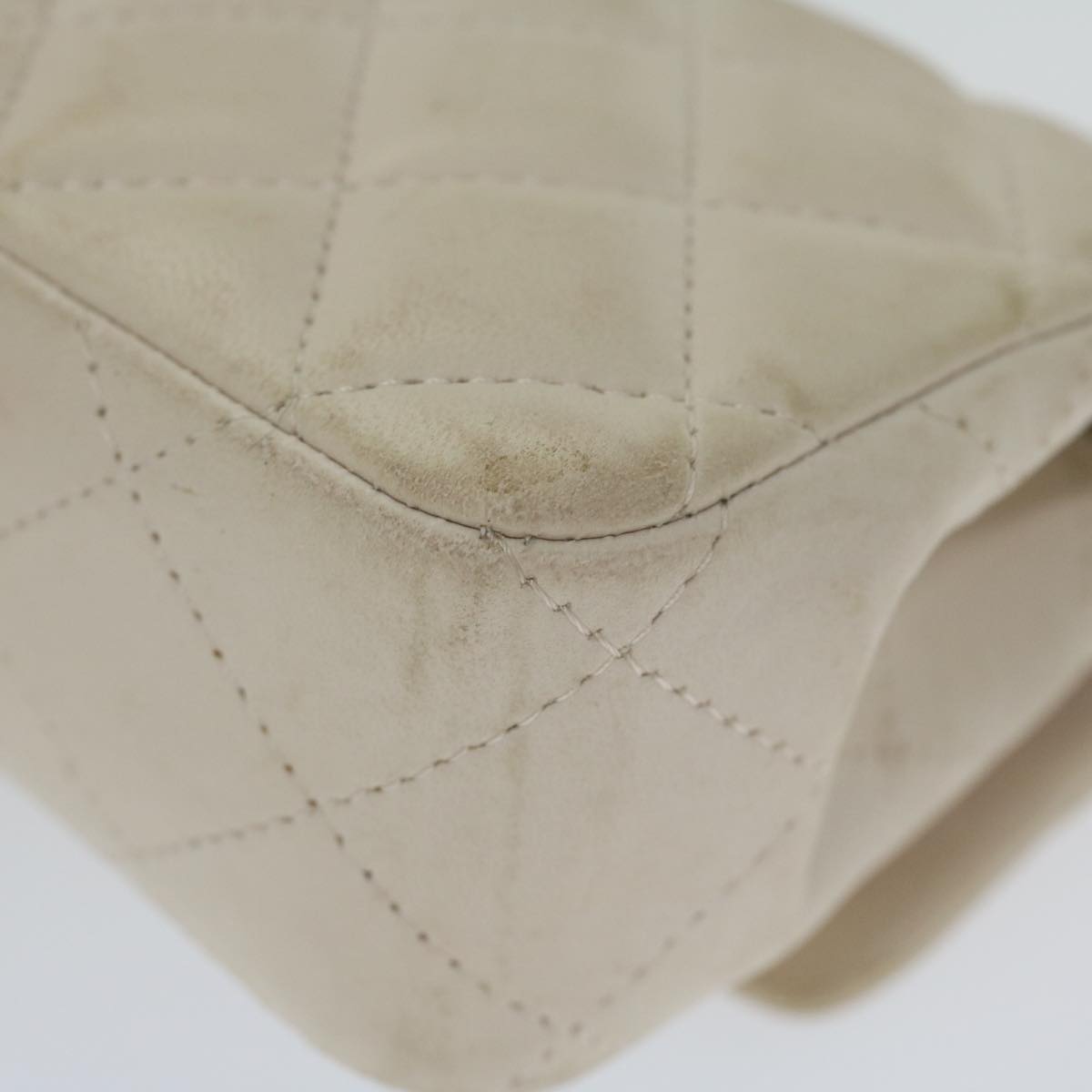 CHANEL Mini Matelasse Turn Lock Shoulder Bag Lamb Skin Beige CC ar10895A