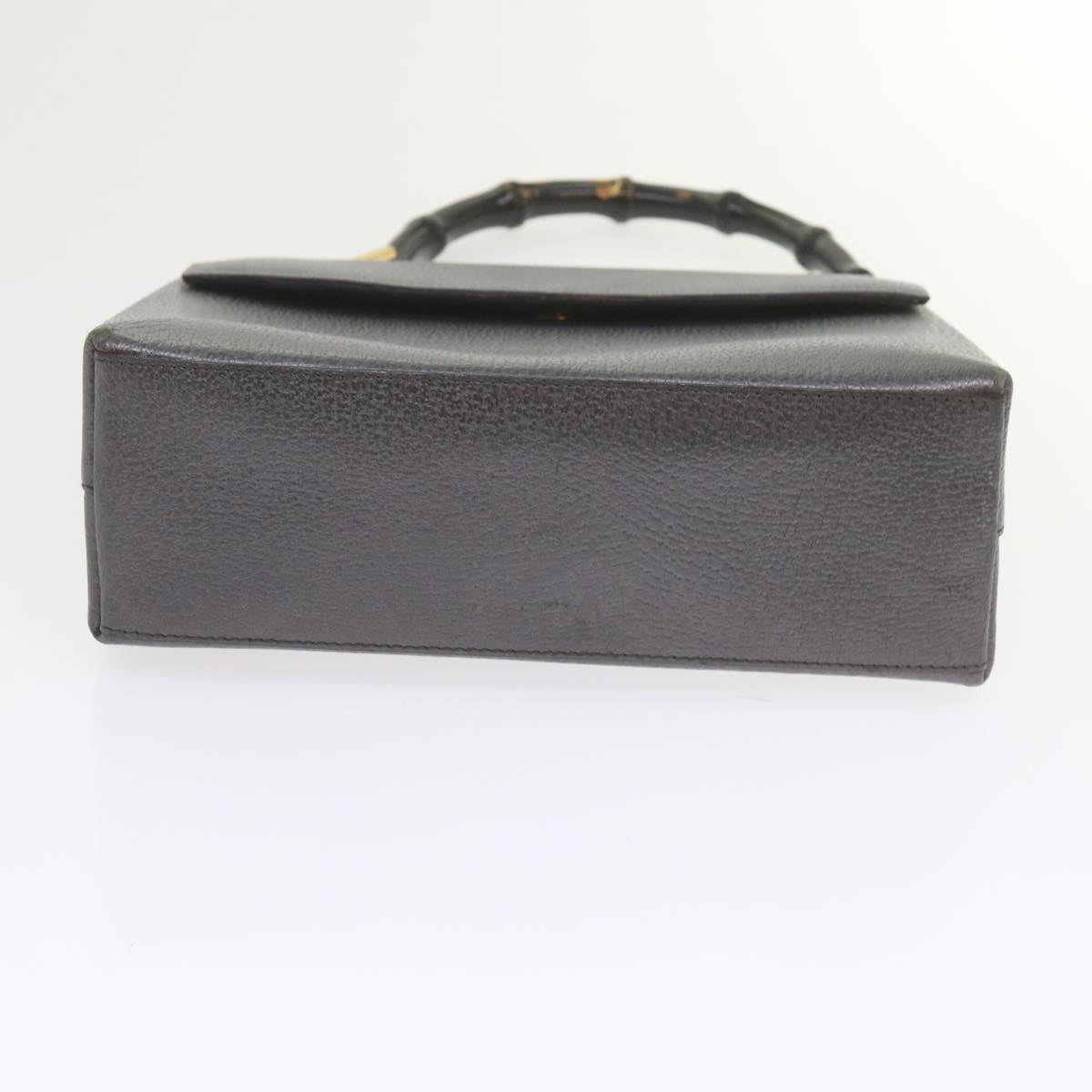 GUCCI Bamboo Hand Bag Leather Gray 001 3444 1887  ar10952B