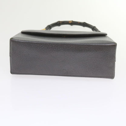GUCCI Bamboo Hand Bag Leather Gray 001 3444 1887  ar10952B