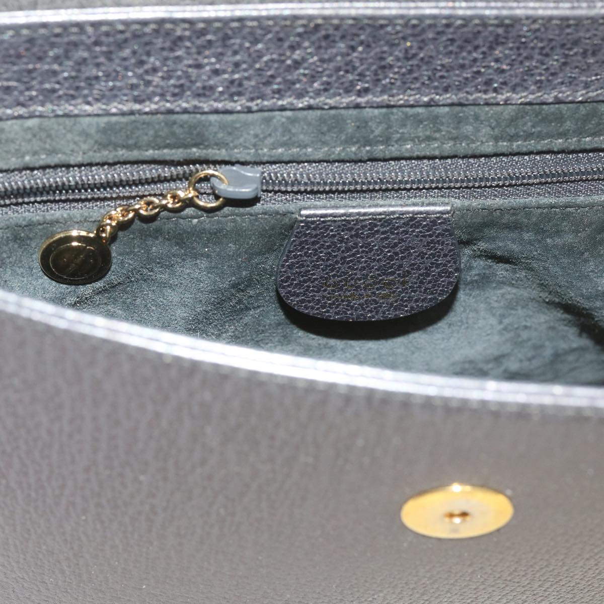 GUCCI Bamboo Hand Bag Leather Gray 001 3444 1887  ar10952B