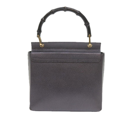 GUCCI Bamboo Hand Bag Leather Gray 001 3444 1887  ar10952B