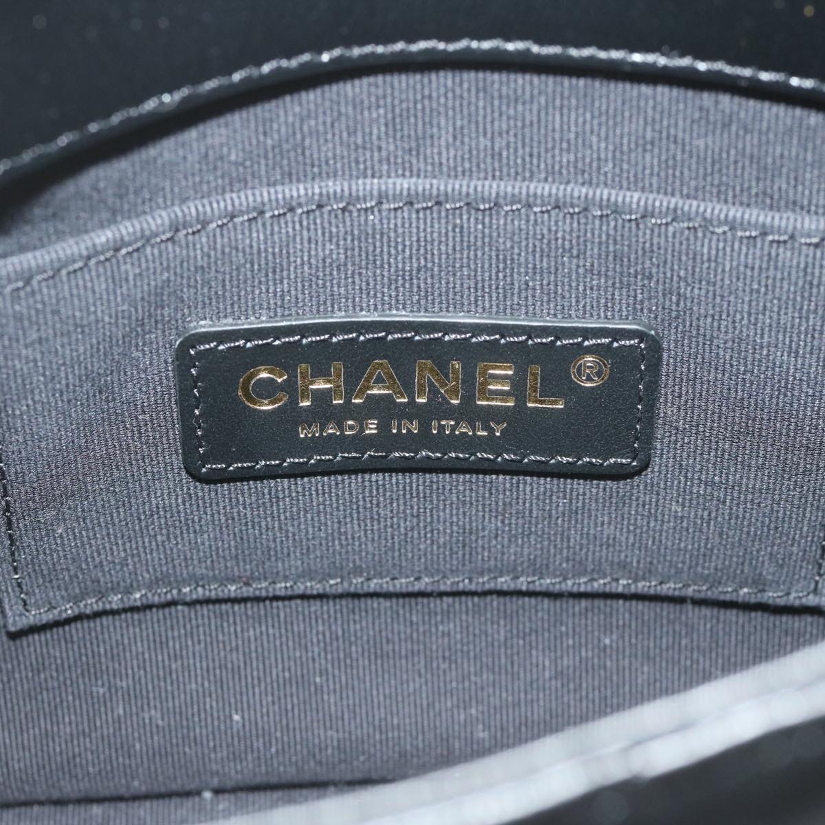 CHANEL Matelasse Turn Lock Chain Shoulder Bag Lamb Skin Black CC ar11105A