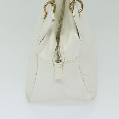 CHANEL Matelasse Chain Shoulder Bag Caviar Skin White CC ar11502