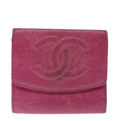 CHANEL COCO Mark Coin Purse Caviar Skin Pink CC ar11706