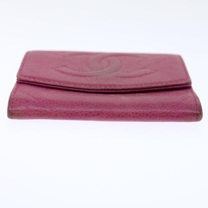 CHANEL COCO Mark Coin Purse Caviar Skin Pink CC ar11706
