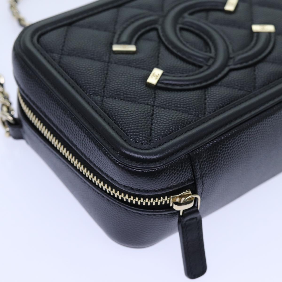 CHANEL Chain CC Figly Mini Bag Caviar Skin Black A84452 CC ar11762A