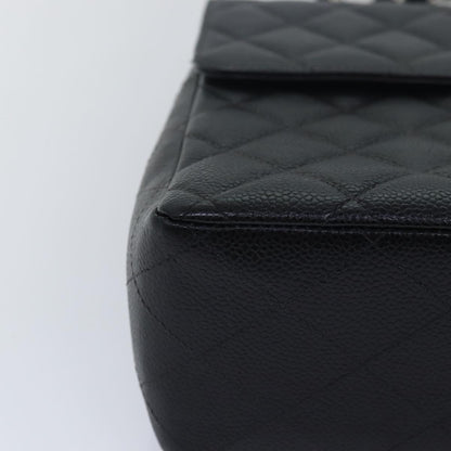 CHANEL Matelasse 30 Turn Lock Chain Bag Caviar Skin Black CC ar11992A
