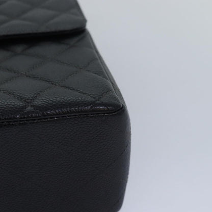 CHANEL Matelasse 30 Turn Lock Chain Bag Caviar Skin Black CC ar11992A