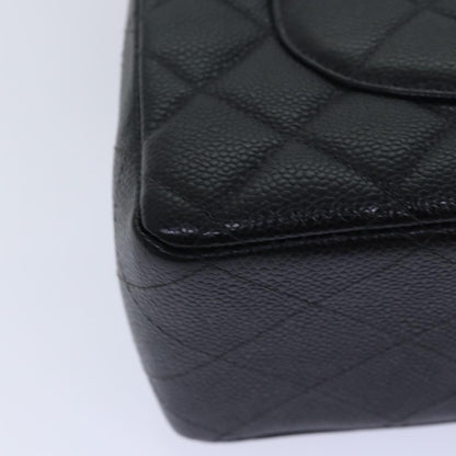 CHANEL Matelasse 30 Turn Lock Chain Bag Caviar Skin Black CC ar11992A