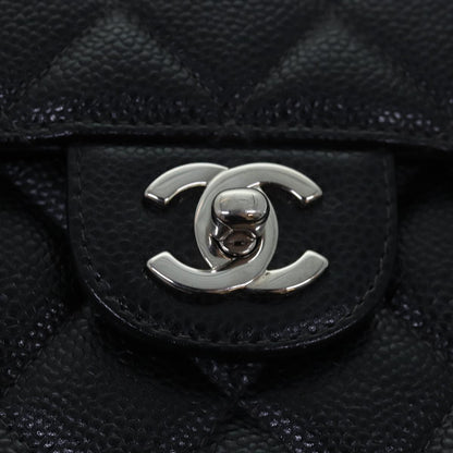 CHANEL Matelasse 30 Turn Lock Chain Bag Caviar Skin Black CC ar11992A