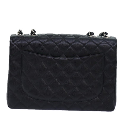 CHANEL Matelasse 30 Turn Lock Chain Bag Caviar Skin Black CC ar11992A