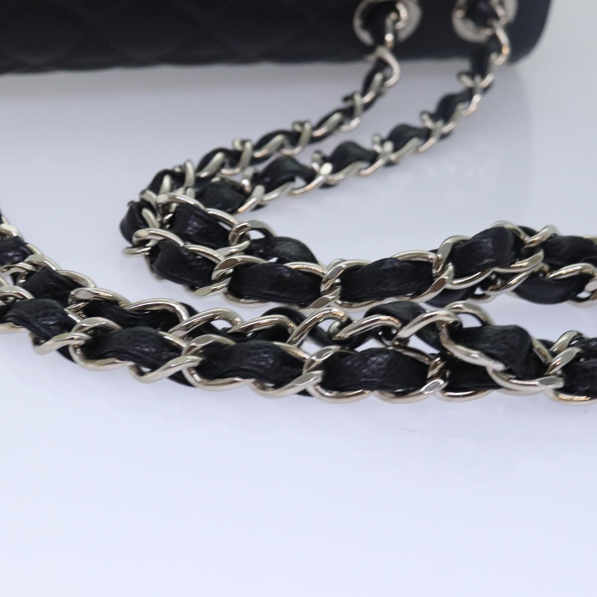 CHANEL Matelasse 30 Turn Lock Chain Bag Caviar Skin Black CC ar11992A