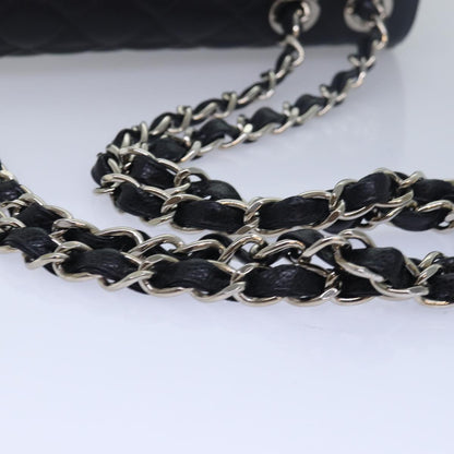 CHANEL Matelasse 30 Turn Lock Chain Bag Caviar Skin Black CC ar11992A