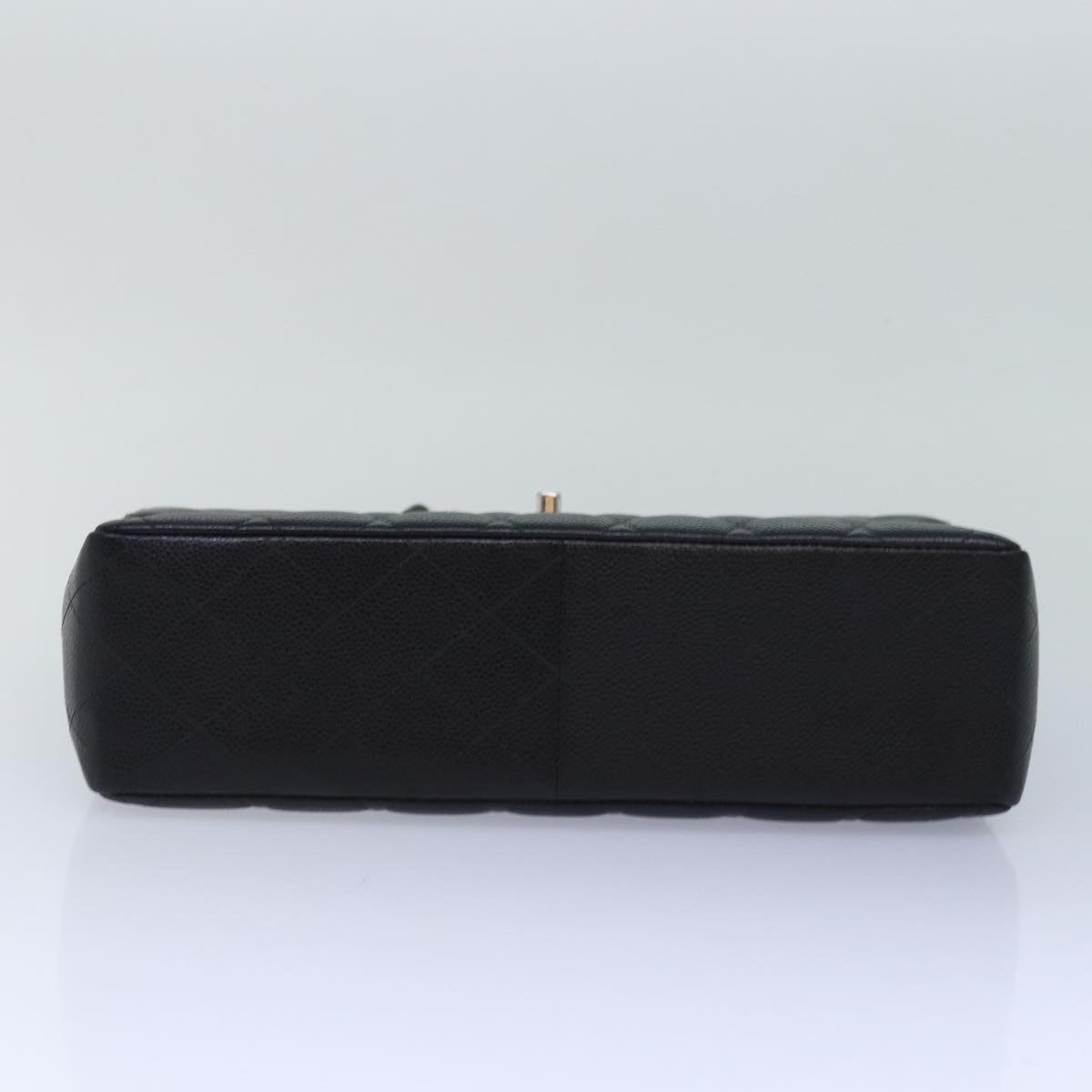 CHANEL Matelasse 30 Turn Lock Chain Bag Caviar Skin Black CC ar11992A