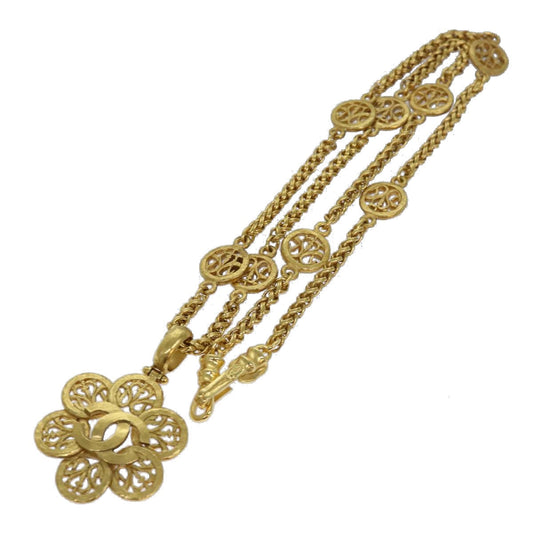 CHANEL COCO Mark Necklace metal Gold CC ar12350