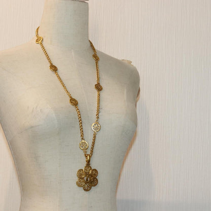 CHANEL COCO Mark Necklace metal Gold CC ar12350