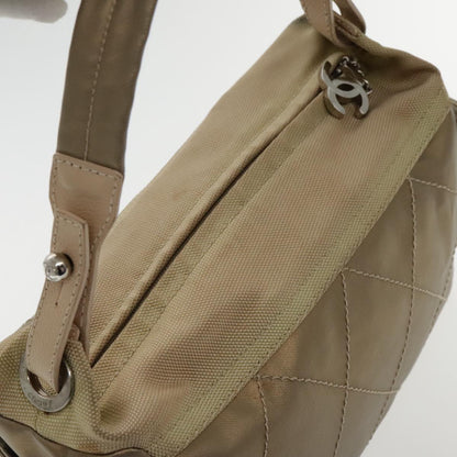 CHANEL Paris Biarritz Shoulder Bag Coated Canvas Gold Tone CC ar12598