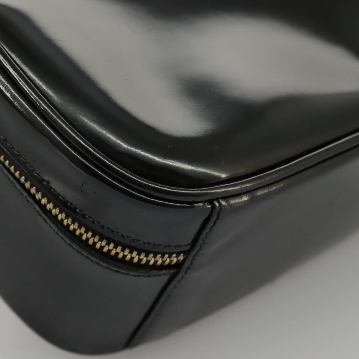 GUCCI Bamboo Vanity Hand Bag Patent 2way Black 000 3270 0323  ar12726
