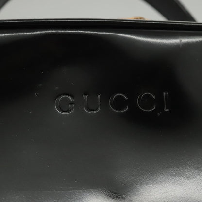 GUCCI Bamboo Vanity Hand Bag Patent 2way Black 000 3270 0323  ar12726