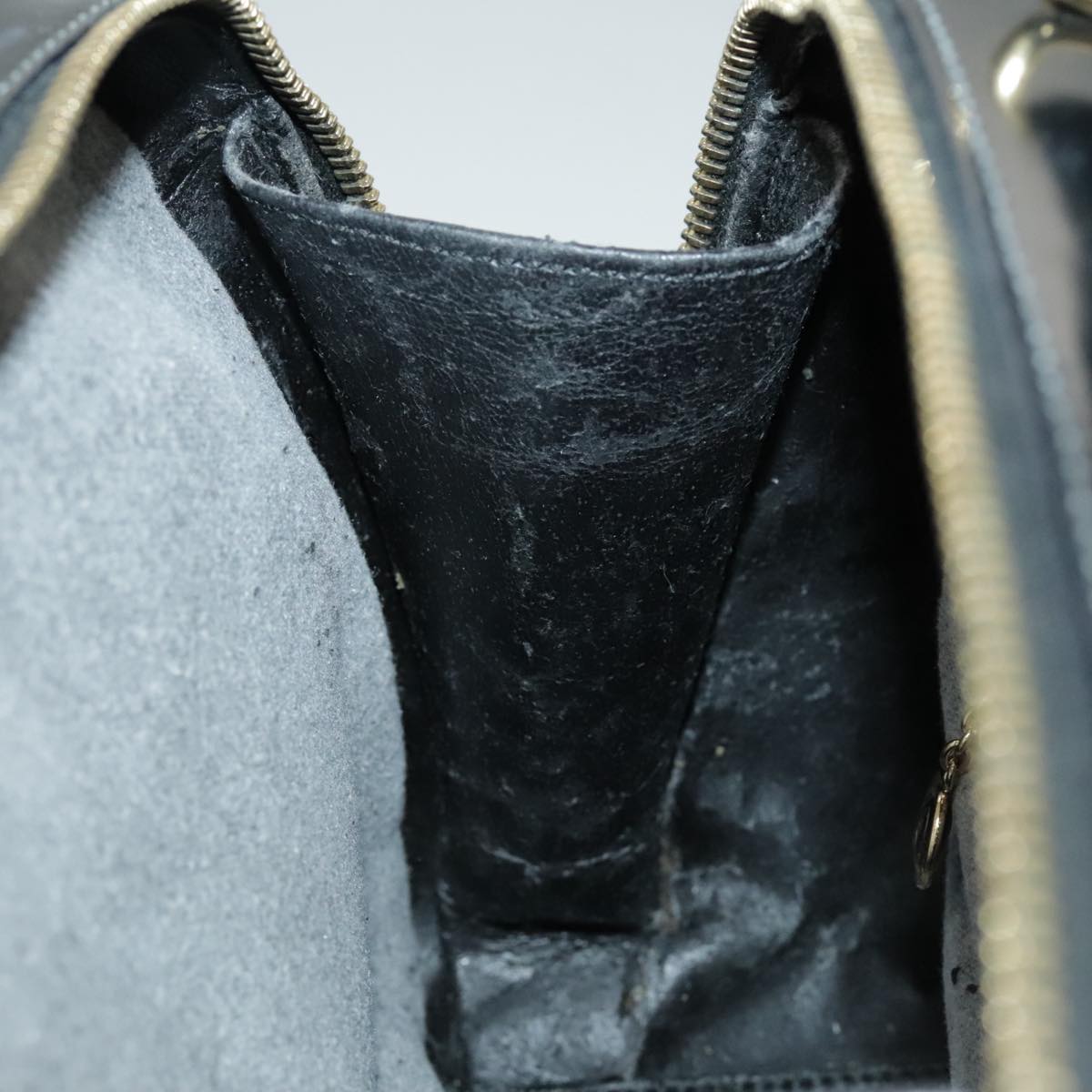 GUCCI Bamboo Vanity Hand Bag Patent 2way Black 000 3270 0323  ar12726