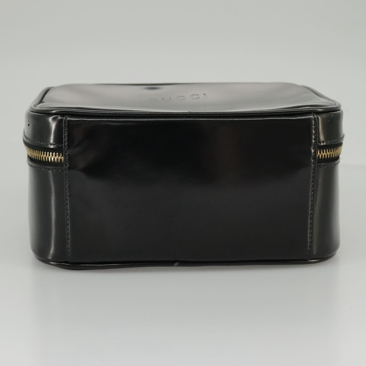 GUCCI Bamboo Vanity Hand Bag Patent 2way Black 000 3270 0323  ar12726