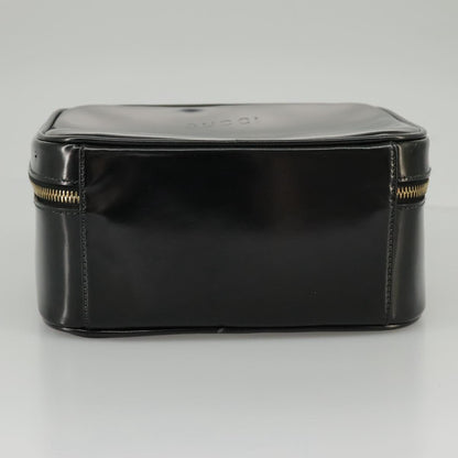 GUCCI Bamboo Vanity Hand Bag Patent 2way Black 000 3270 0323  ar12726