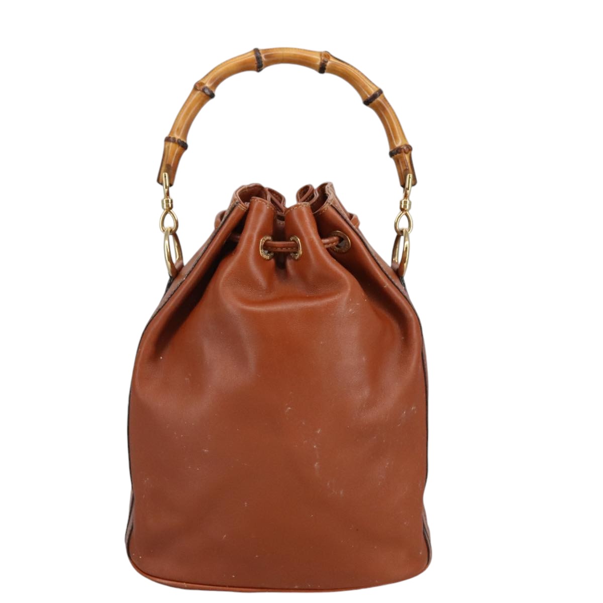 GUCCI Bamboo Hand Bag Leather 2way Brown  ar12794