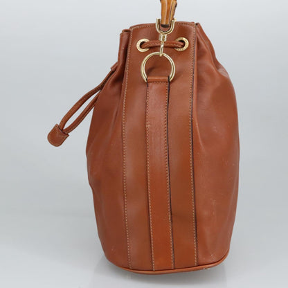 GUCCI Bamboo Hand Bag Leather 2way Brown  ar12794