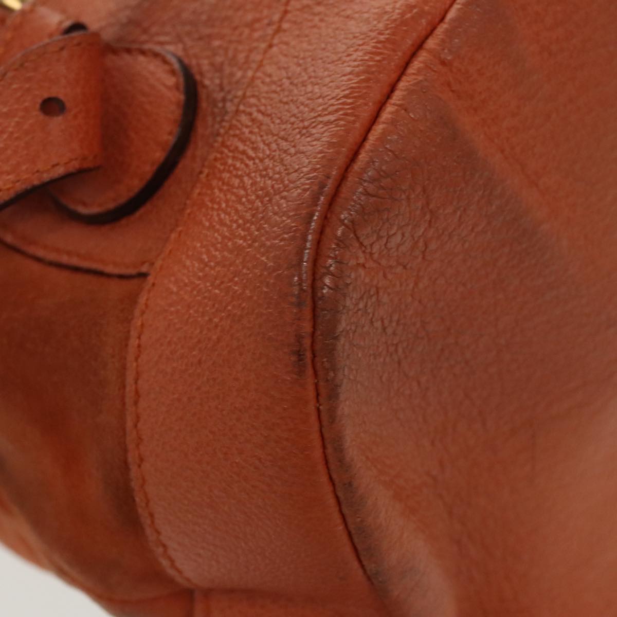 GUCCI Bamboo Backpack Suede Leather Orange  ar12817