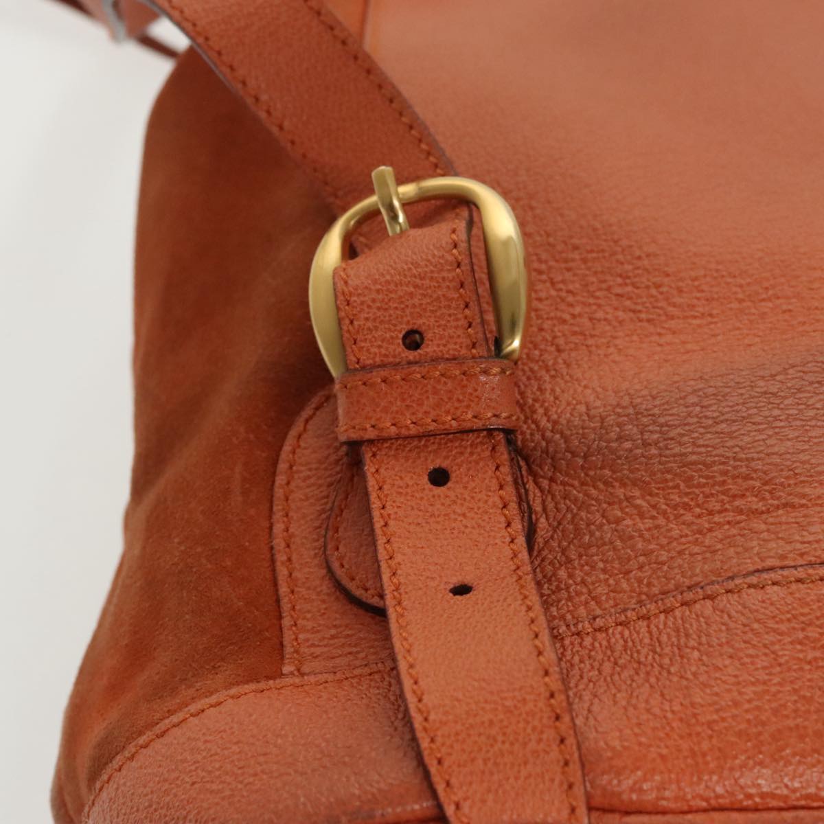 GUCCI Bamboo Backpack Suede Leather Orange  ar12817