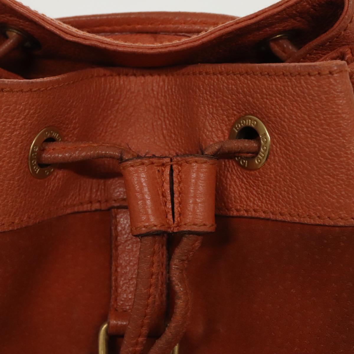 GUCCI Bamboo Backpack Suede Leather Orange  ar12817