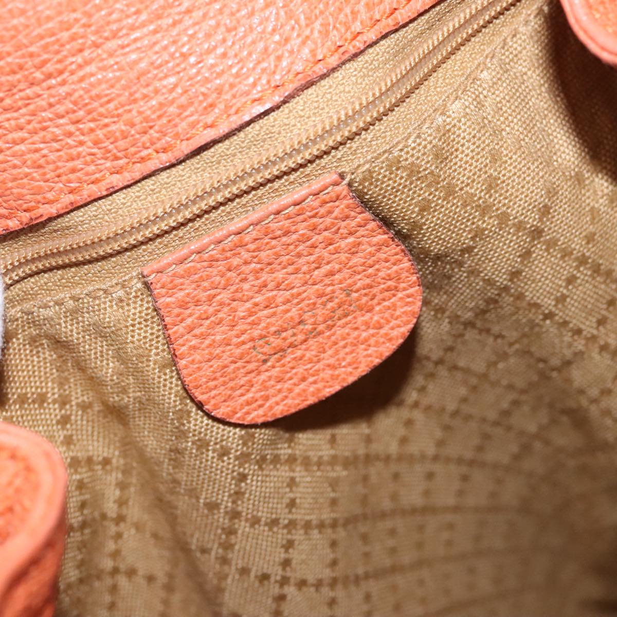 GUCCI Bamboo Backpack Suede Leather Orange  ar12817