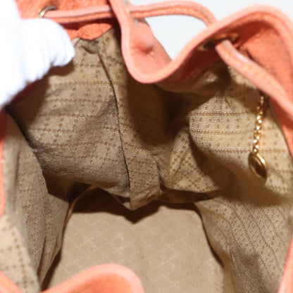 GUCCI Bamboo Backpack Suede Leather Orange  ar12817