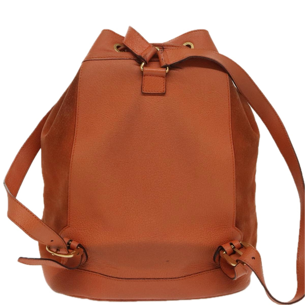 GUCCI Bamboo Backpack Suede Leather Orange  ar12817