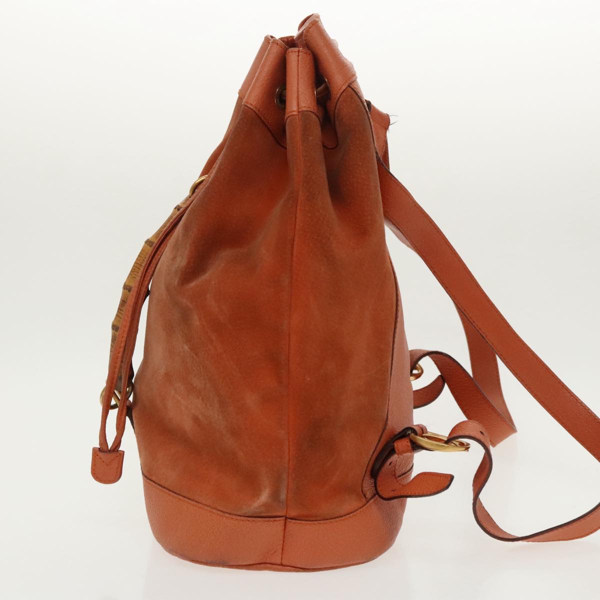 GUCCI Bamboo Backpack Suede Leather Orange  ar12817