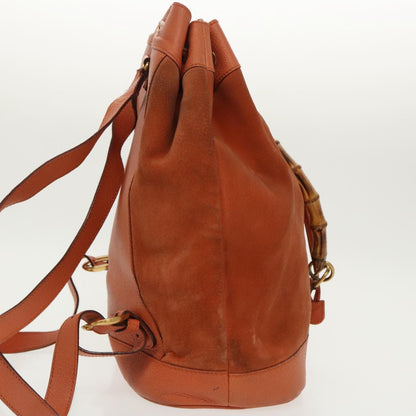 GUCCI Bamboo Backpack Suede Leather Orange  ar12817