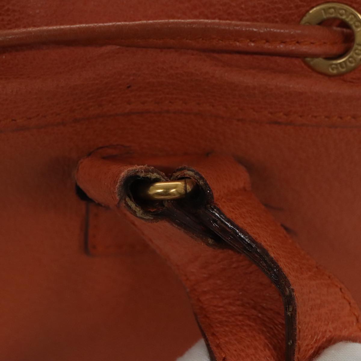 GUCCI Bamboo Backpack Suede Leather Orange  ar12817
