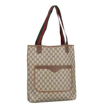 GUCCI GG Supreme Web Sherry Line Interlocking Tote Bag PVC Beige  ar12821