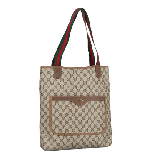 GUCCI GG Supreme Web Sherry Line Interlocking Tote Bag PVC Beige  ar12821