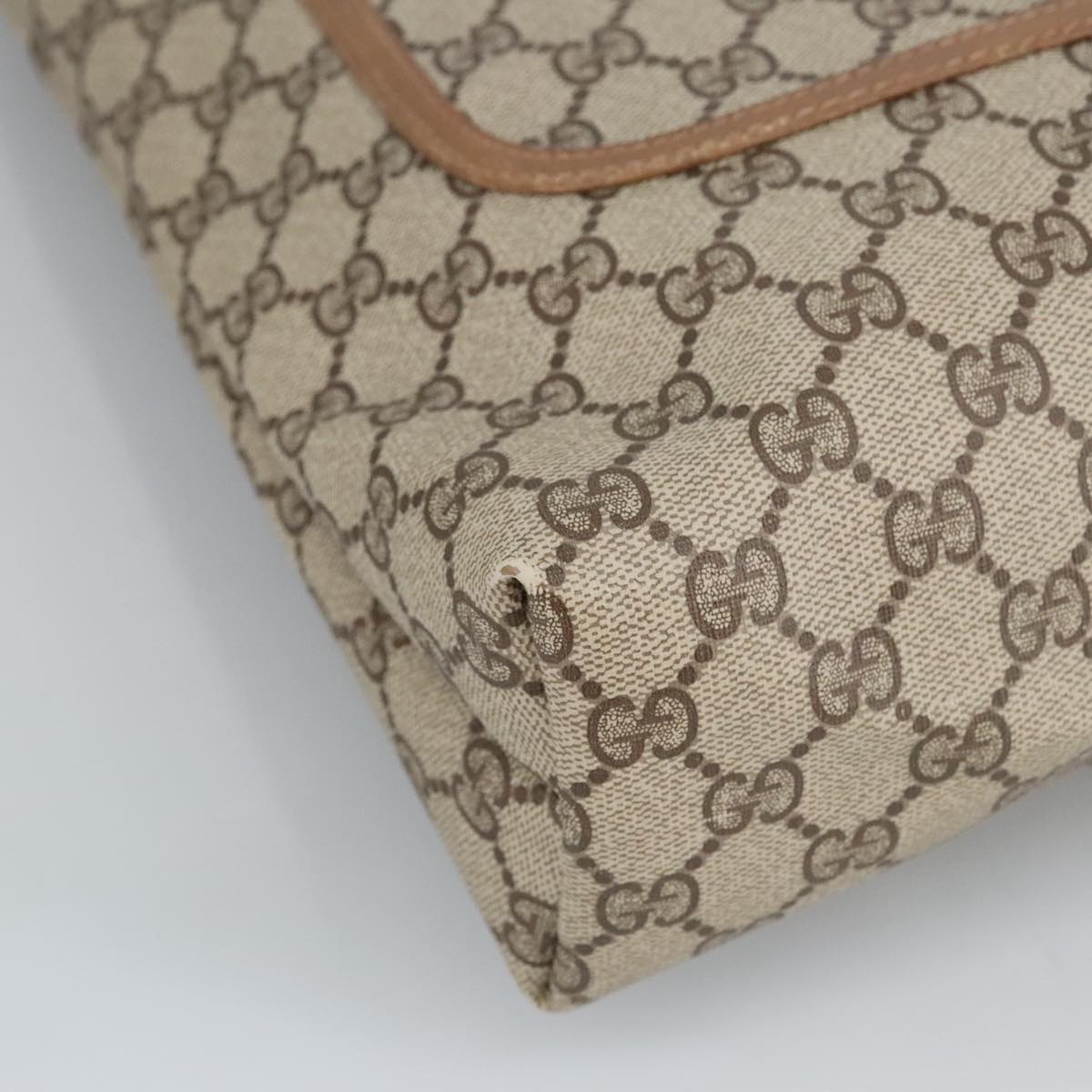 GUCCI GG Supreme Web Sherry Line Interlocking Tote Bag PVC Beige  ar12821